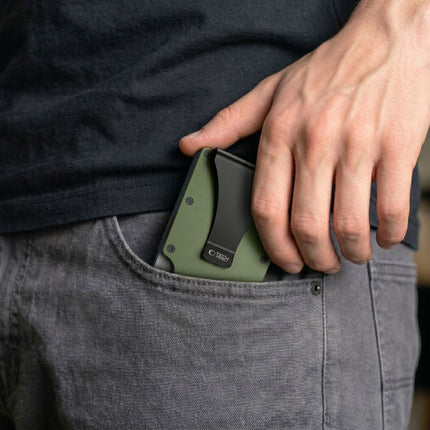 Metalen Kaarthouder Portemonnee – RFID-blokkerende Creditcardhouder MILITARY GREEN