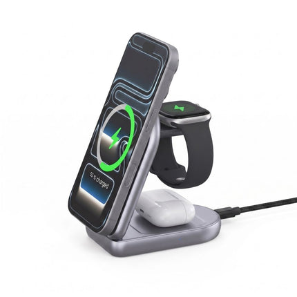 3IN1 MAGNETIC MAGSAFE WIRELESS CHARGER 25W QI2.2 BLACK