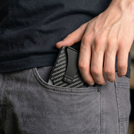 Metalen Kaarthouder Portemonnee – RFID-blokkerende Creditcardhouder Carbon Zwart