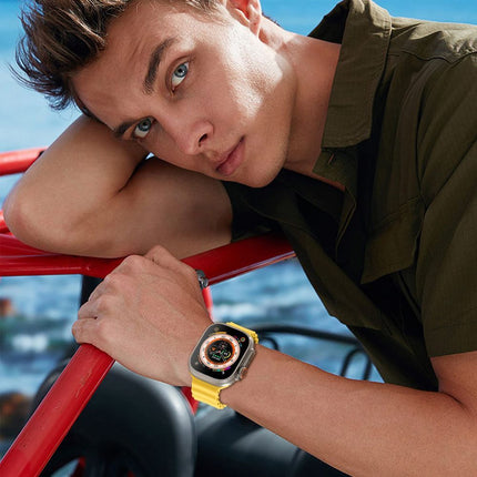 iConBand Apple Watch 8 / 9 / 10 / 11 / SE / ULTRA (44 / 45 / 46 / 49mm - Zwart Oranje