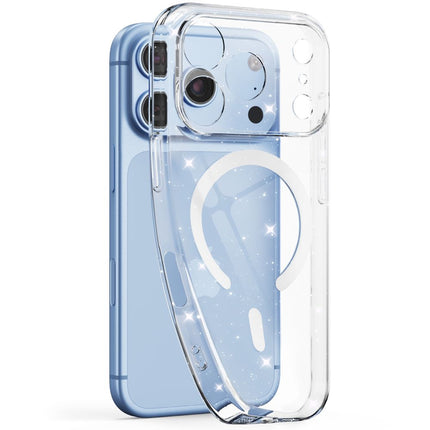 iPhone 17 Pro Max / iPhone 18 Pro Max - glitters Camera Border High Quality Magsafe Case - Transparant