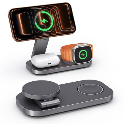 3IN1 MAGNETIC MAGSAFE WIRELESS CHARGER 25W QI2.2 BLACK