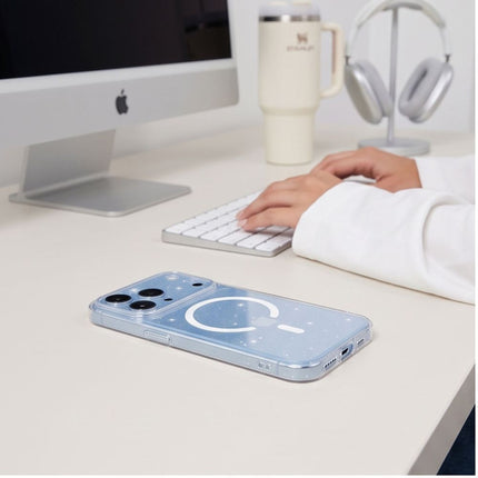 iPhone 17 Pro Max / iPhone 18 Pro Max - glitters Camera Border High Quality Magsafe Case - Transparant