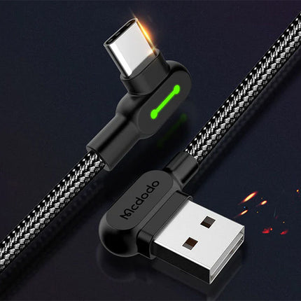 USB to USB-C cable Mcdodo CA-5280 LED, 0.5m (black)