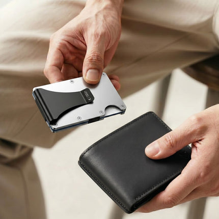 Metalen Kaarthouder Portemonnee – RFID-blokkerende Creditcardhouder Zilver