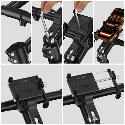 Telefoonhouder voor fiets, motor, scooter - zwart