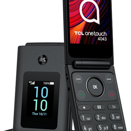 Senioren telefoon 4G simpele Opvouwbaar alleen voor bellen TCL Onetouch 4043 4G Black