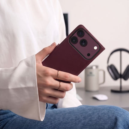 iPhone 17 Pro  / iPhone 18 Pro hoesje boekcase mapje wallet donker kersenrood