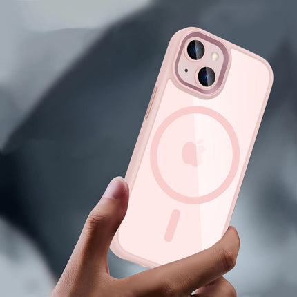 iPhone 15 Hoesje Doorzichtig Magsafe Roze