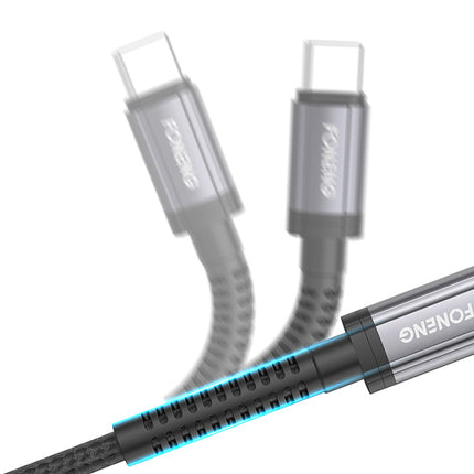 USB-kabel voor Lightning Foneng X83, 2.1A, 1m (zwart)