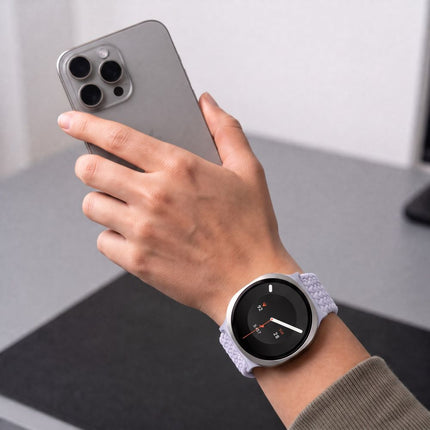 Samsung Galaxy Watch 8-serie 40 / 44 / 46 mm bandje – Periwinkle, nylon, magnetische sluiting