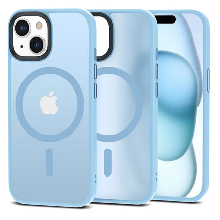 iPhone 15 Hoesje Matte Magsafe Sky Blauw