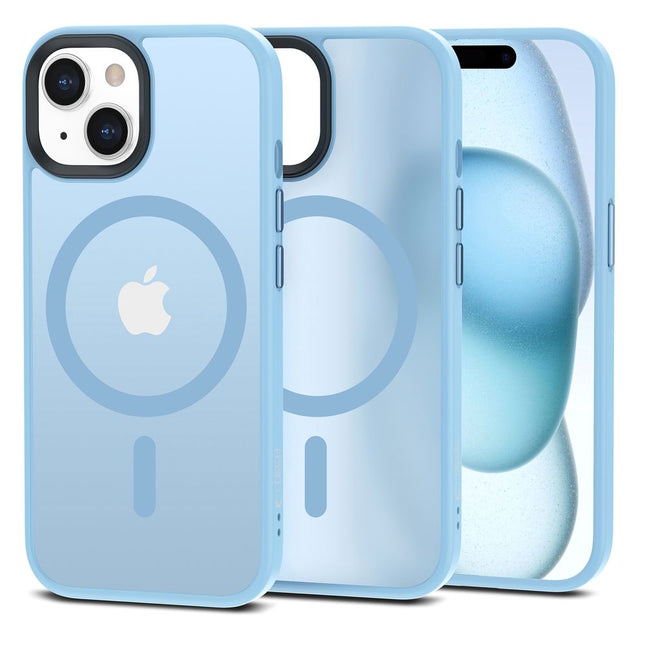 iPhone 15 Hoesje Matte Magsafe Sky Blauw