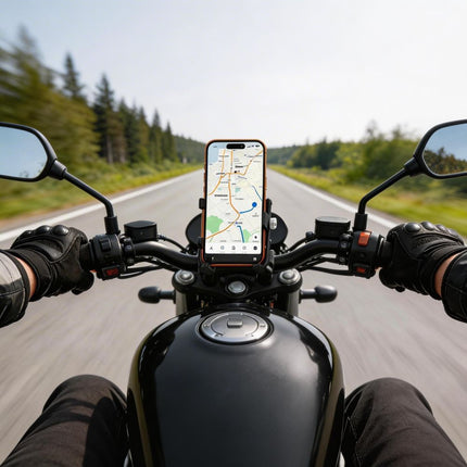 Telefoonhouder voor fiets, motor, scooter - zwart