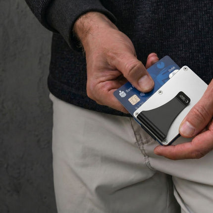 Metalen Kaarthouder Portemonnee – RFID-blokkerende Creditcardhouder Zilver