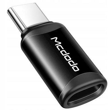Mcdodo OTG Adapter OT-7700 – Lightning naar USB-C – Aluminium – Opladen & Gegevensoverdracht, 3A – Zwart