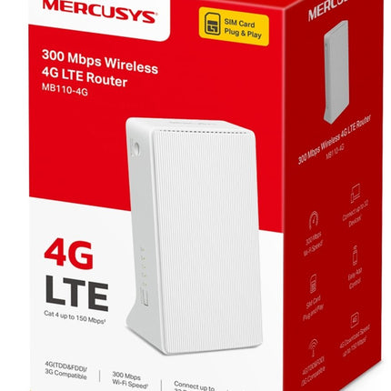 Mercusys MB110-4G draadloze router Ethernet Single-band (2.4 GHz) Wit