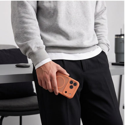 iPhone 17 Pro / iPhone 18 Pro Hoesje Matte Magsafe Oranje Camera lens protector