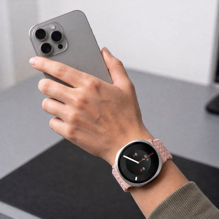 Samsung Galaxy Watch 8-serie 40 / 44 / 46 mm bandje – Dusty Rose, nylon, magnetische sluiting