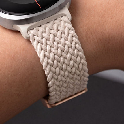 Samsung Galaxy Watch 8-serie 40 / 44 / 46 mm bandje – Starlight, nylon, magnetische sluiting