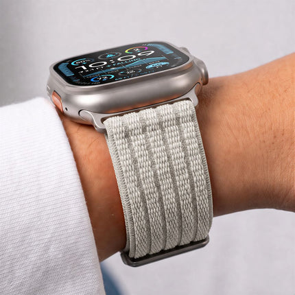 Tech-Protect Nylon Sport Apple Watch 8 / 9 / 10 / 11 / SE / Ultra (44 / 45 / 46 / 49 mm) bandje – Starlight