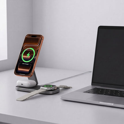 3IN1 MAGNETIC MAGSAFE WIRELESS CHARGER 25W QI2.2 BLACK