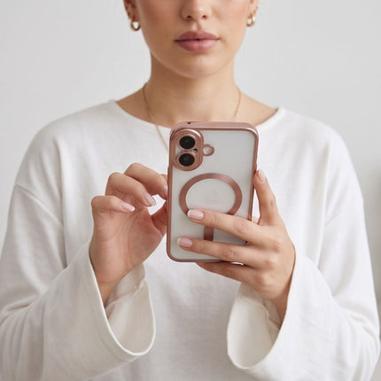 iPhone 17 hoesje magnetische lens bescherming rosegoud