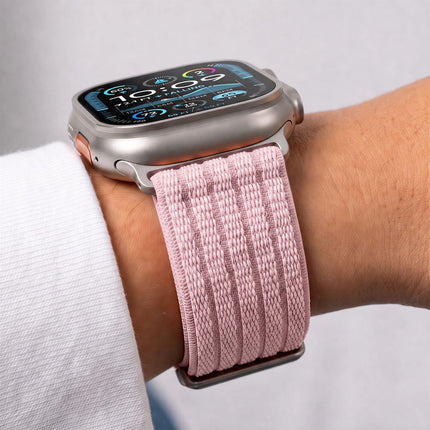 Tech-Protect Nylon Sport Apple Watch 8 / 9 / 10 / 11 / SE / Ultra (44 / 45 / 46 / 49 mm) bandje – Light Pink