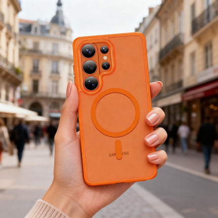 Samsung Galaxy S26 Ultra hoesje magsafe matte Case oranje