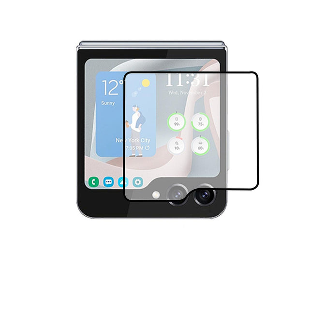 Samsung Z Flip 5 gehärtetes Glas (nur Vorderbildschirm). Displayschutzfolie aus gehärtetem Glas, kratzfest, blasenfrei