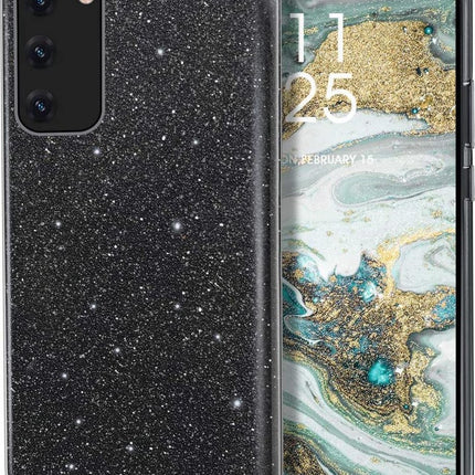 Samsung Galaxy S25 hoesje Glitter Backcover Zwart