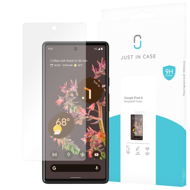 Just in Case Google Pixel 6 Tempered Glass - Screenprotector - Clear