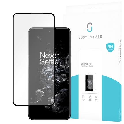 Just in Case OnePlus 10T - Full Cover Screenprotector Tempered Glass - Black