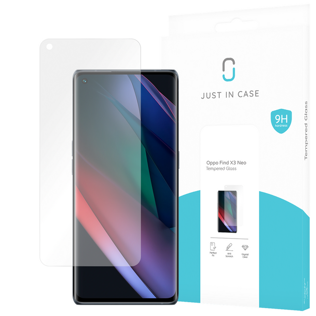 Just in Case Oppo Find X3 Neo - Screenprotector Tempered Glass