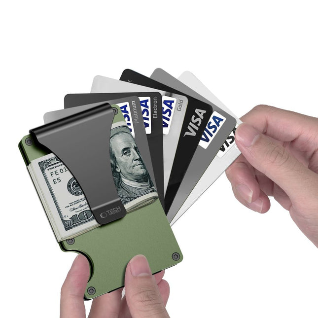 Metalen Kaarthouder Portemonnee – RFID-blokkerende Creditcardhouder MILITARY GREEN
