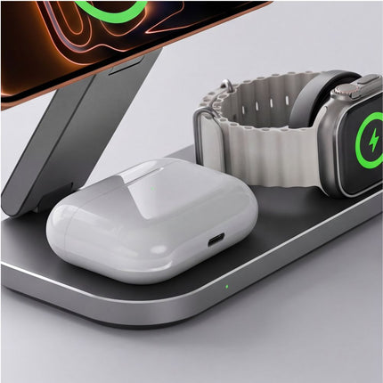 3IN1 MAGNETIC MAGSAFE WIRELESS CHARGER 25W QI2.2 BLACK
