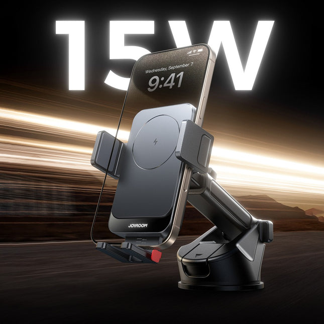 Joyroom JR-ZS241S autohouder met inductieve lader voor dashboard - zwart
