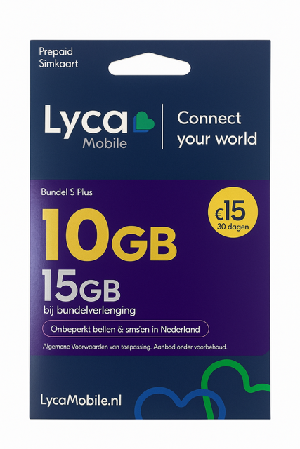 Lyca Mobile Simkaart - 10GB Data & Onbeperkt Bellen/SMS'en