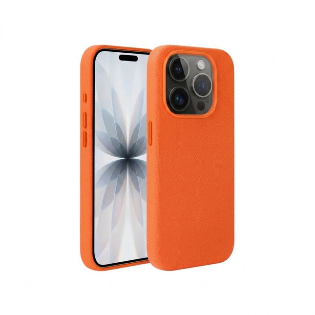 Canvas MagSafe hoesje voor iPhone 15 Pro Max (oranje)