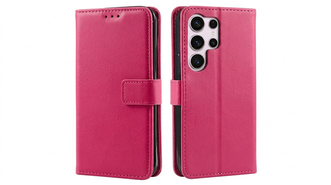 Samsung Galaxy S26 Hoesje Roze Bookcase Wallet Case met Pasjeshouder en Magneetsluiting