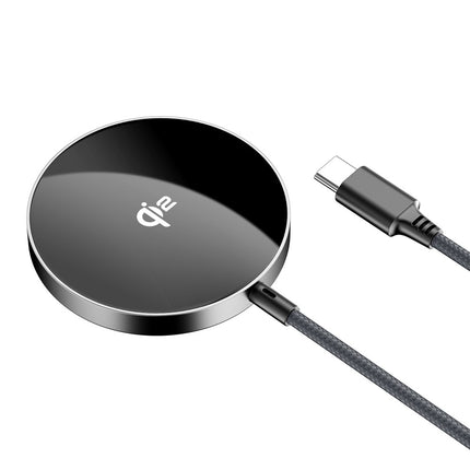 Acefast E24 Qi2 15W magnetische inductieve oplader met 1,2 m USB-C-kabel - zwart