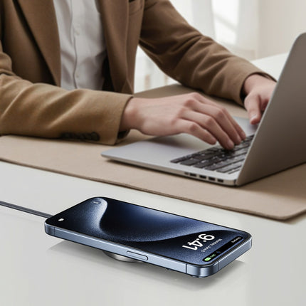Acefast E24 Qi2 15W magnetische inductieve oplader met 1,2 m USB-C-kabel - zwart