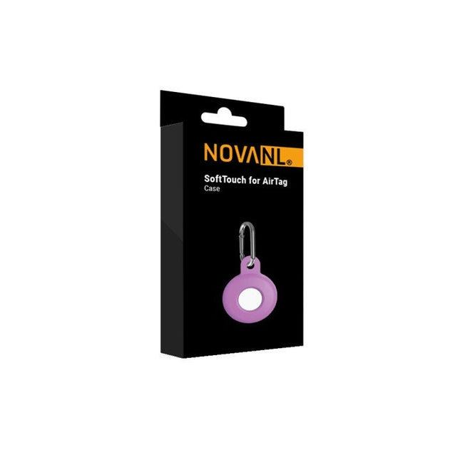 NOVANL SoftTouch-hoesje compatibel met AirTag Paars