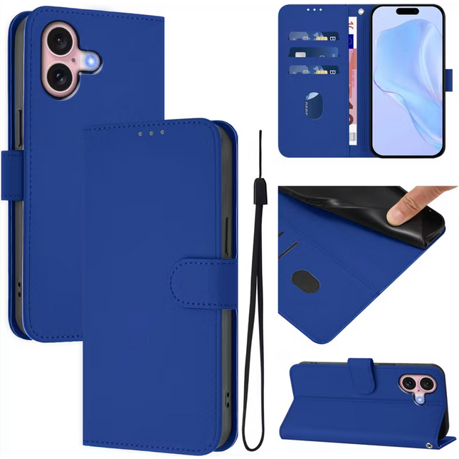 iPhone 16 hoesje boekcase mapje wallet cover BLAUW