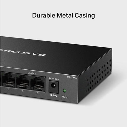 Mercusys MS108GS netwerk-switch Unmanaged Gigabit Ethernet (10/100/1000) Zwart