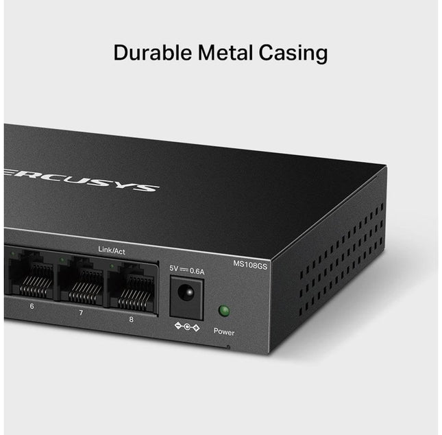 Mercusys MS108GS netwerk-switch Unmanaged Gigabit Ethernet (10/100/1000) Zwart