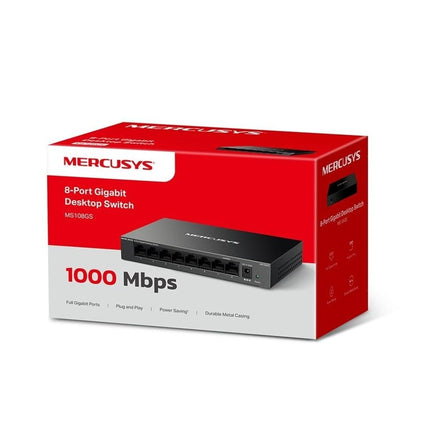 Mercusys MS108GS netwerk-switch Unmanaged Gigabit Ethernet (10/100/1000) Zwart