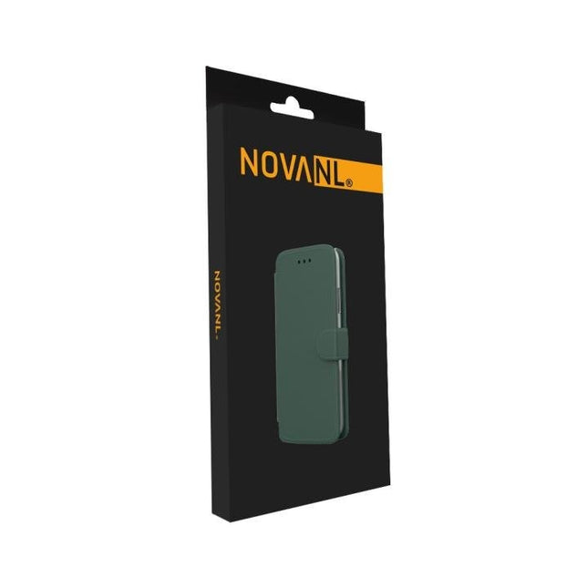 iPhone 15 hoesje groen boekcase wallet case met ruimte voor pasjes magneet