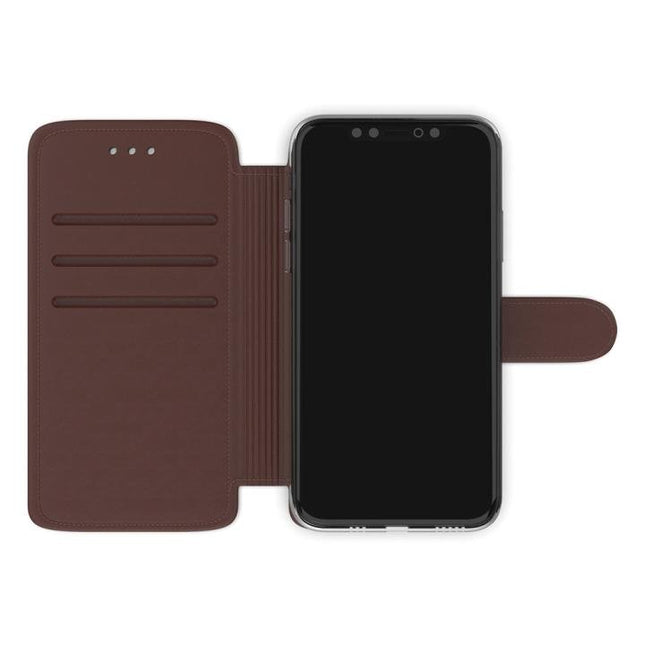 iPhone 7 Plus / iPhone 8 Plus hoesje mapje Bruin Wallet Case Met Ruimte Voor 3 Pasjes