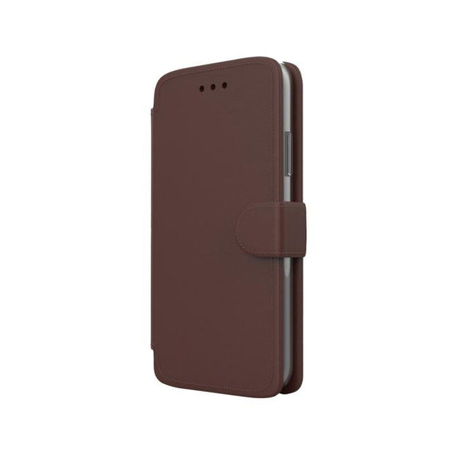iPhone 7 Plus / iPhone 8 Plus hoesje mapje Bruin Wallet Case Met Ruimte Voor 3 Pasjes